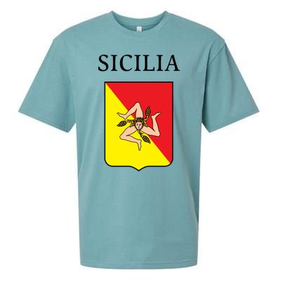 Sicilia Flag Sicily Palermo Italy Gift Sueded Cloud Jersey T-Shirt