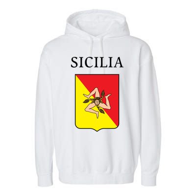 Sicilia Flag Sicily Palermo Italy Gift Garment-Dyed Fleece Hoodie