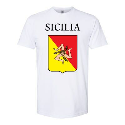 Sicilia Flag Sicily Palermo Italy Gift Softstyle CVC T-Shirt