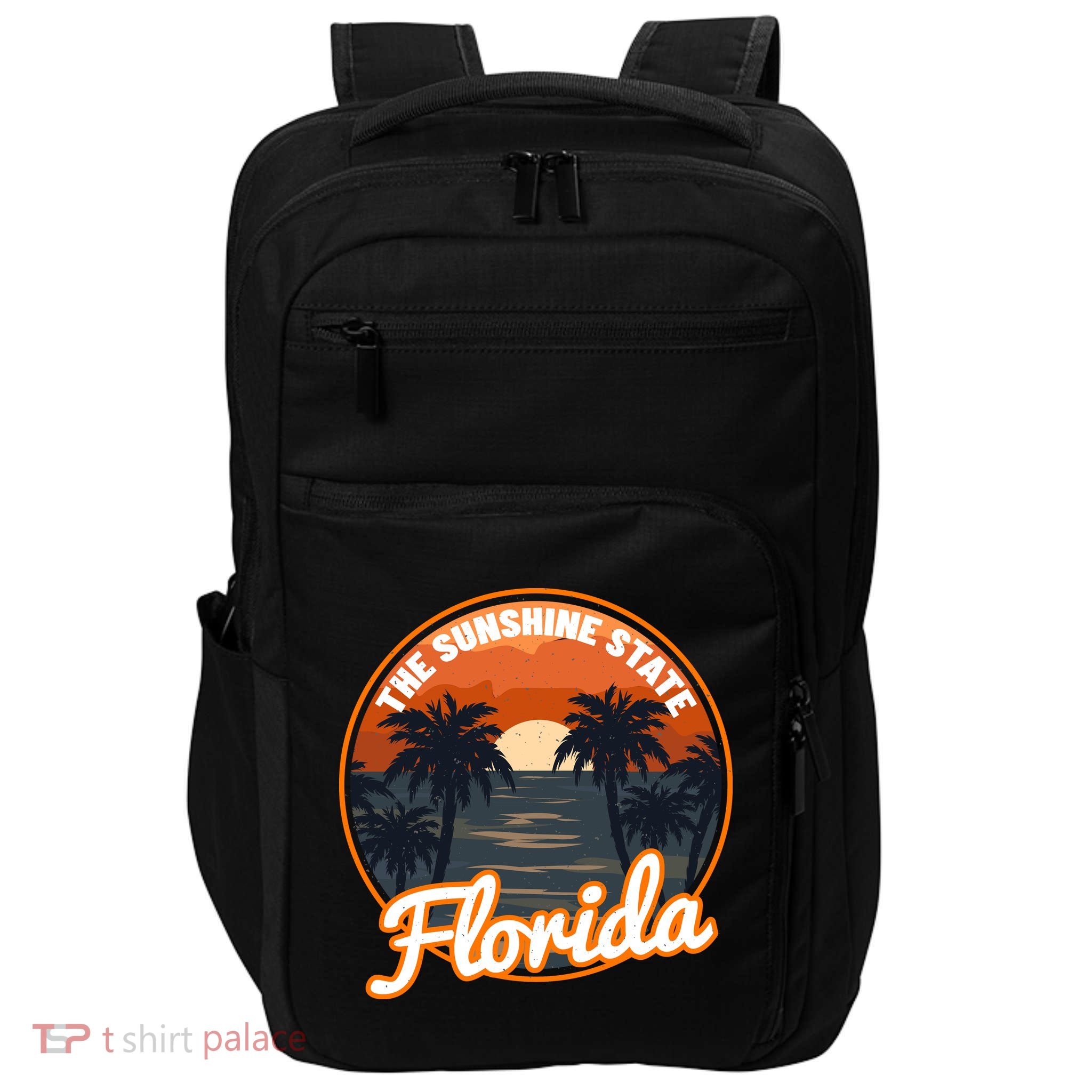 Surfing Florida Sunshine State Sunset Beach Gift Impact Tech Backpack
