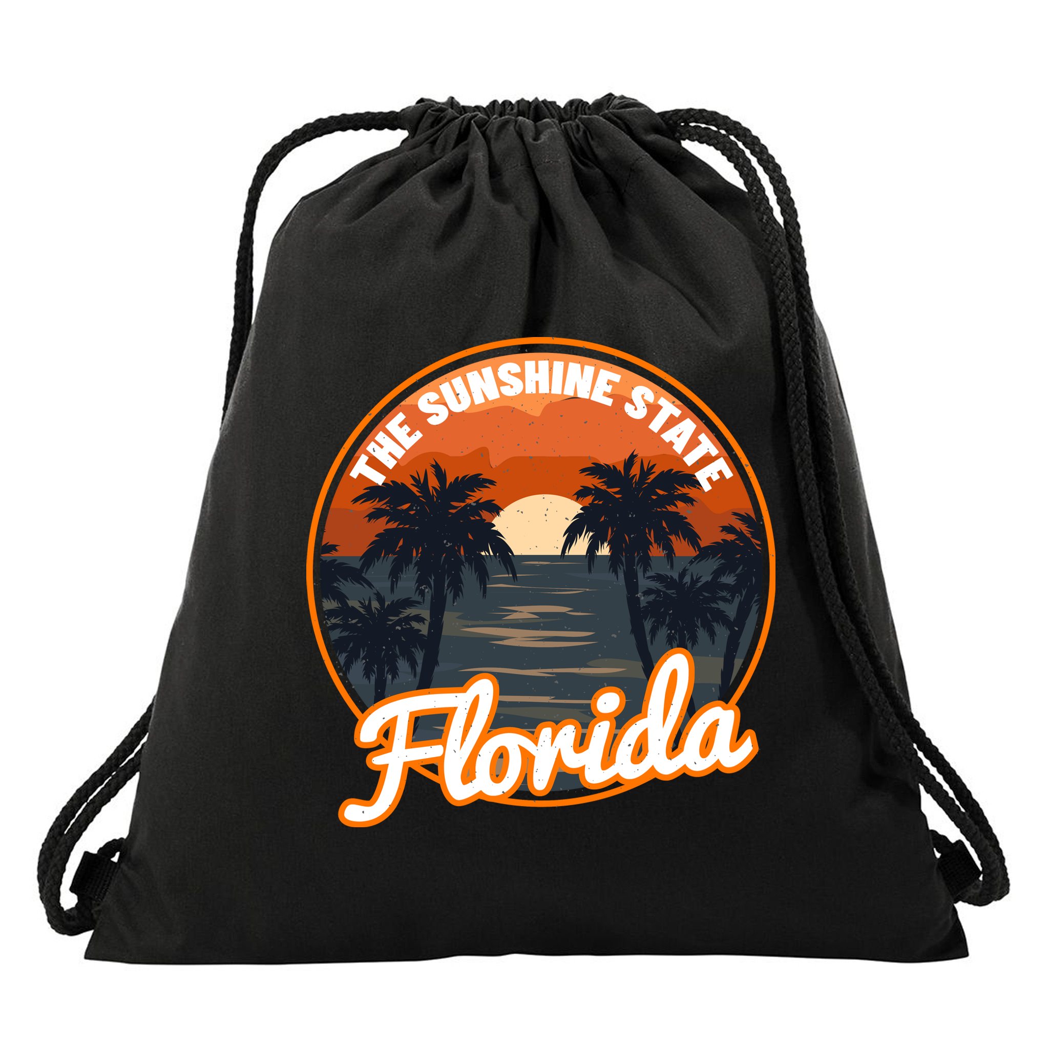 Surfing Florida Sunshine State Sunset Beach Gift Drawstring Bag