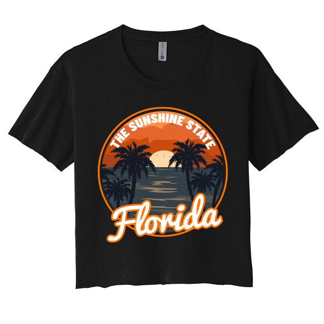 Surfing Florida Sunshine State Sunset Beach Gift Crop Top
