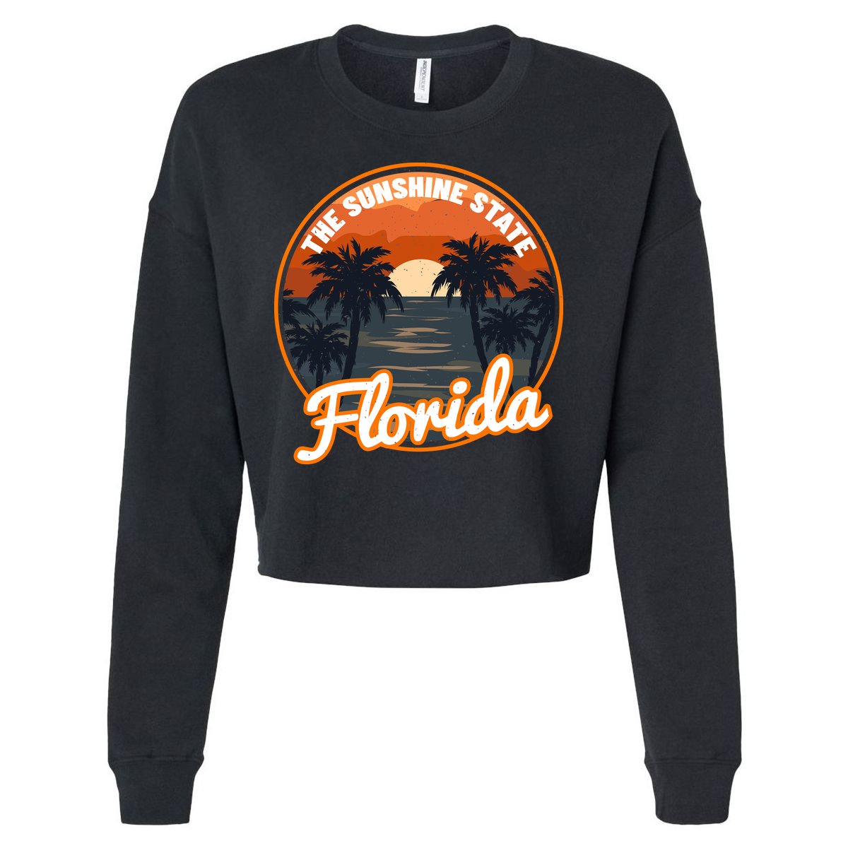 Surfing Florida Sunshine State Sunset Beach Gift Cropped Pullover Crew