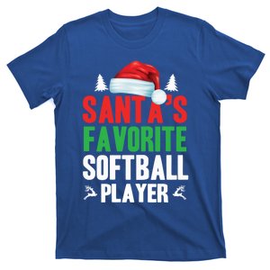 SantaS Favorite Softball Player Christmas Xmas Santa Hat Gift T-Shirt