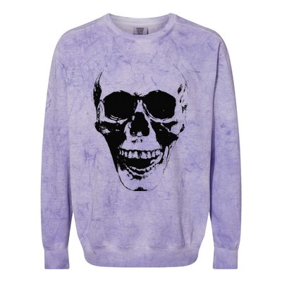 Skull Face Silhouette Grunge Rock Graphic Halloween Horror Colorblast Crewneck Sweatshirt