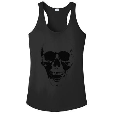 Skull Face Silhouette Grunge Rock Graphic Halloween Horror Ladies PosiCharge Competitor Racerback Tank