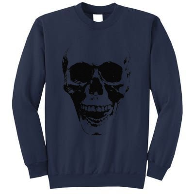 Skull Face Silhouette Grunge Rock Graphic Halloween Horror Sweatshirt