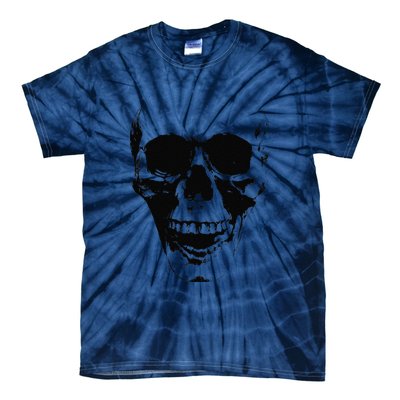 Skull Face Silhouette Grunge Rock Graphic Halloween Horror Tie-Dye T-Shirt