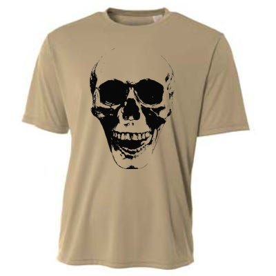 Skull Face Silhouette Grunge Rock Graphic Halloween Horror Cooling Performance Crew T-Shirt