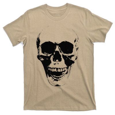 Skull Face Silhouette Grunge Rock Graphic Halloween Horror T-Shirt