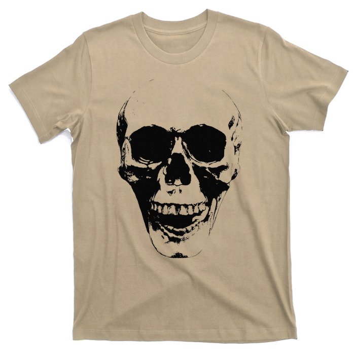 Skull Face Silhouette Grunge Rock Graphic Halloween Horror T-Shirt