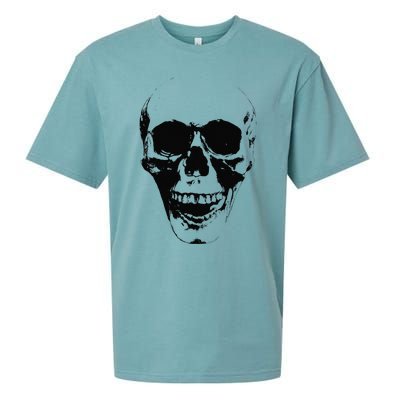 Skull Face Silhouette Grunge Rock Graphic Halloween Horror Sueded Cloud Jersey T-Shirt