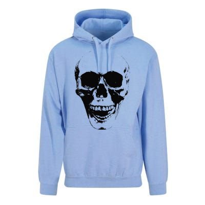 Skull Face Silhouette Grunge Rock Graphic Halloween Horror Unisex Surf Hoodie