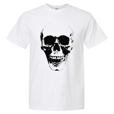 Skull Face Silhouette Grunge Rock Graphic Halloween Horror Garment-Dyed Heavyweight T-Shirt