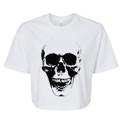 Skull Face Silhouette Grunge Rock Graphic Halloween Horror Bella+Canvas Jersey Crop Tee