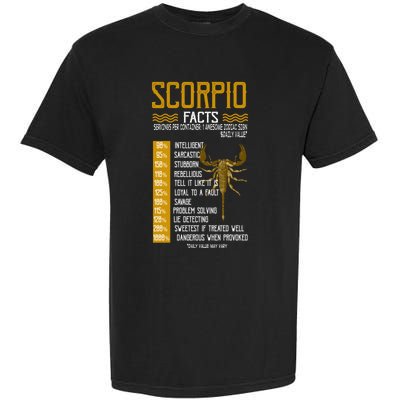 Scorpio Facts Tee Zodiac Lovers Cool Gift Garment-Dyed Heavyweight T-Shirt