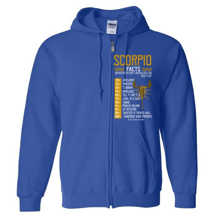 Scorpio Facts Tee Zodiac Lovers Cool Gift Full Zip Hoodie