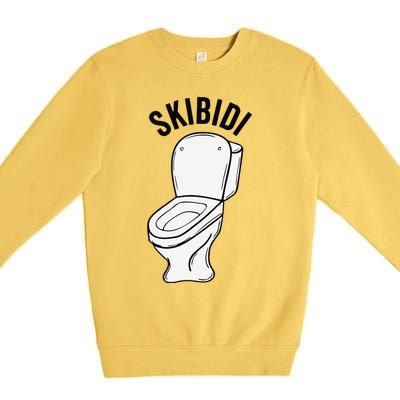 Skibid.I Funny Toilet Meme Brain Rot Humor Premium Crewneck Sweatshirt