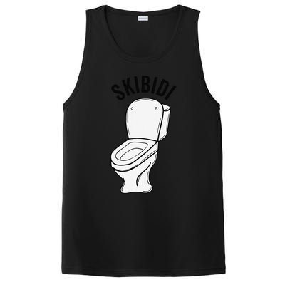 Skibid.I Funny Toilet Meme Brain Rot Humor PosiCharge Competitor Tank