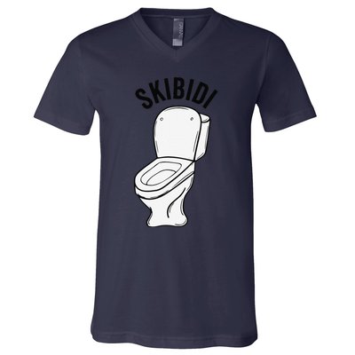 Skibid.I Funny Toilet Meme Brain Rot Humor V-Neck T-Shirt