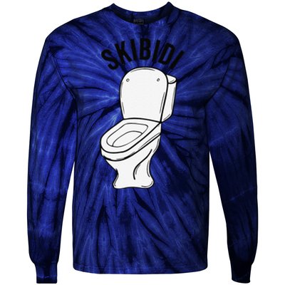 Skibid.I Funny Toilet Meme Brain Rot Humor Tie-Dye Long Sleeve Shirt