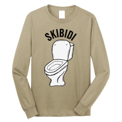 Skibid.I Funny Toilet Meme Brain Rot Humor Long Sleeve Shirt