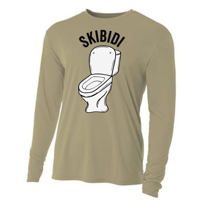 Skibid.I Funny Toilet Meme Brain Rot Humor Cooling Performance Long Sleeve Crew