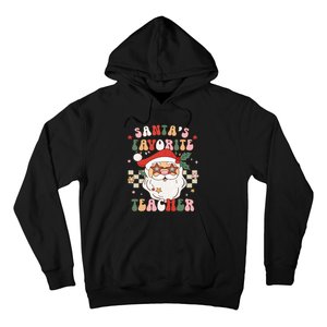 Santa Favorite Teacher Groovy Retro Christmas Hoodie