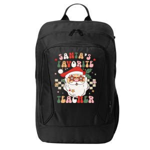 Santa Favorite Teacher Groovy Retro Christmas City Backpack