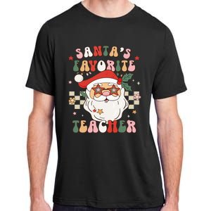 Santa Favorite Teacher Groovy Retro Christmas Adult ChromaSoft Performance T-Shirt