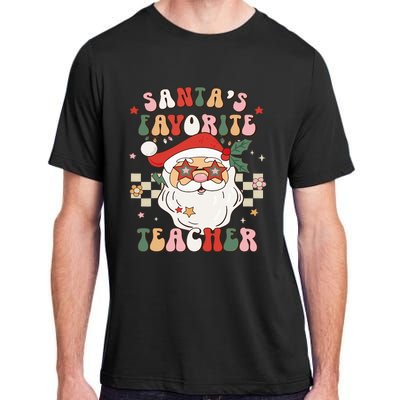 Santa Favorite Teacher Groovy Retro Christmas Adult ChromaSoft Performance T-Shirt