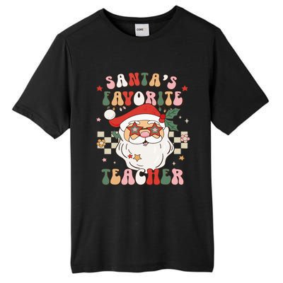 Santa Favorite Teacher Groovy Retro Christmas Tall Fusion ChromaSoft Performance T-Shirt