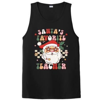 Santa Favorite Teacher Groovy Retro Christmas PosiCharge Competitor Tank