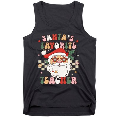 Santa Favorite Teacher Groovy Retro Christmas Tank Top