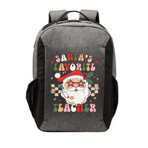 Santa Favorite Teacher Groovy Retro Christmas Vector Backpack