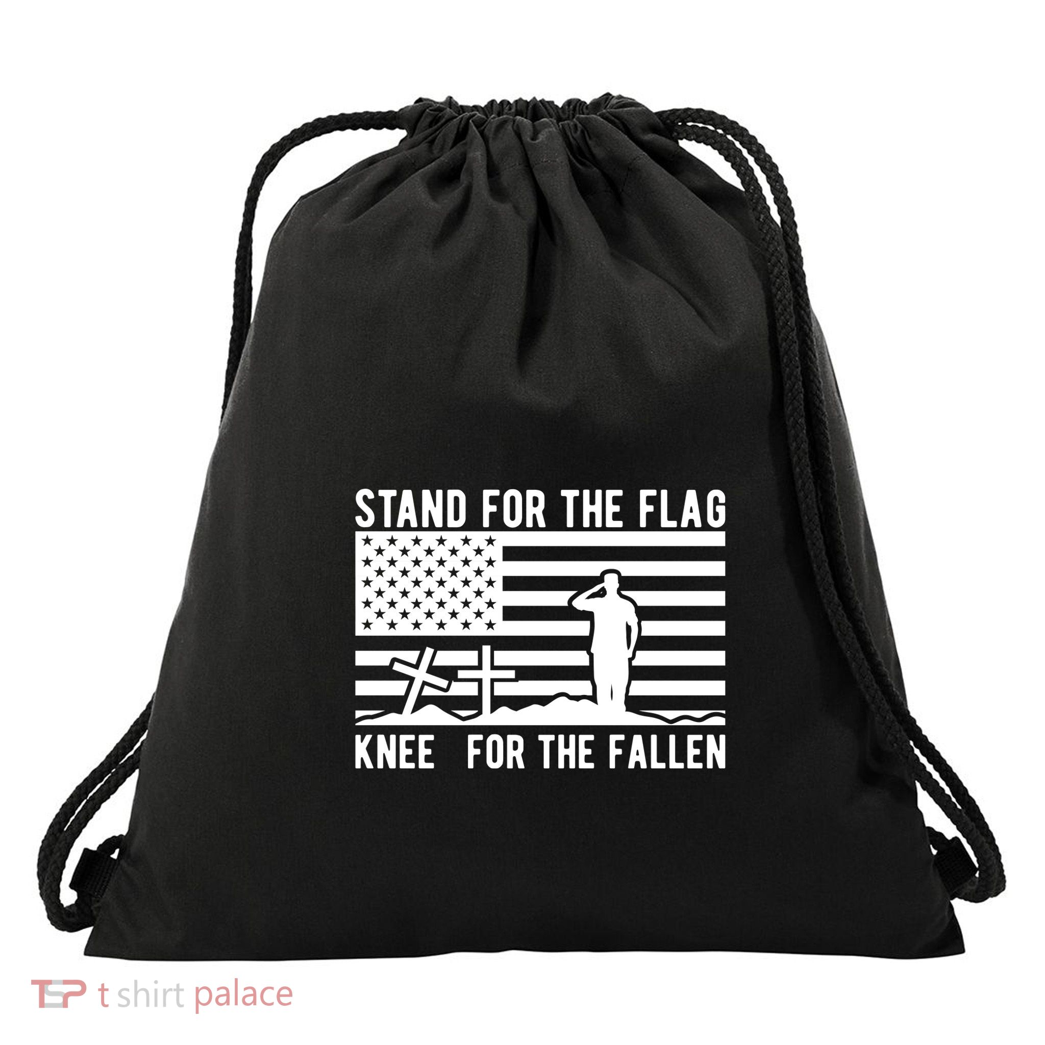 Stand For The Flag Kneel For The Fallen For Memorial Day Gift Drawstring Bag