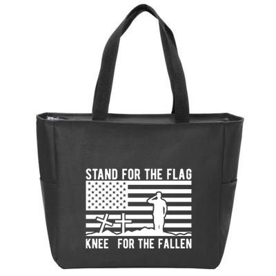 Stand For The Flag Kneel For The Fallen For Memorial Day Gift Zip Tote Bag