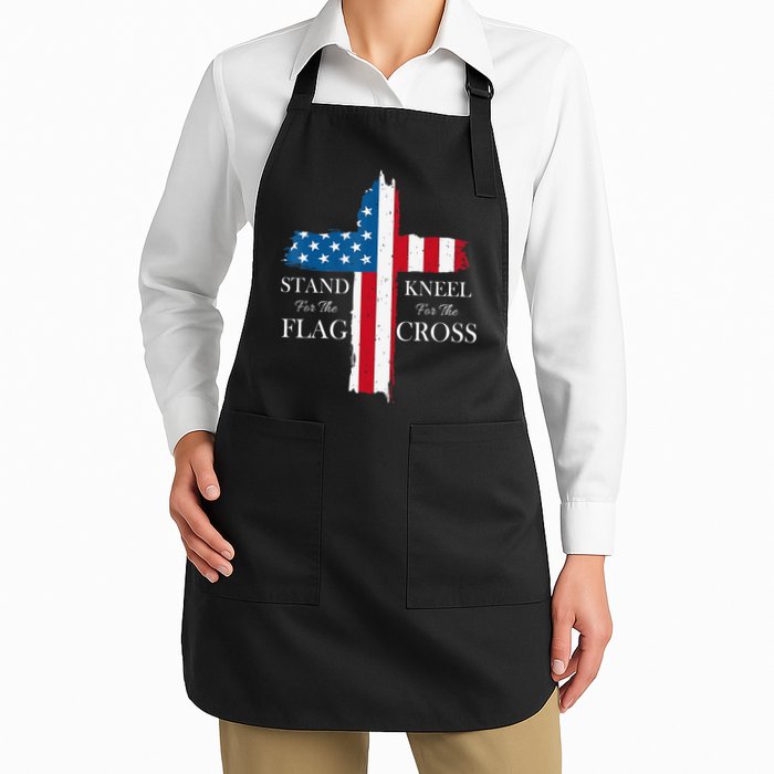 Stand For The Flag Kneel For The Cross Full-Length Apron With Pockets