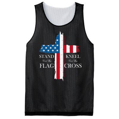 Stand For The Flag Kneel For The Cross Mesh Reversible Basketball Jersey Tank