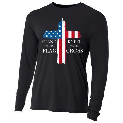 Stand For The Flag Kneel For The Cross Cooling Performance Long Sleeve Crew