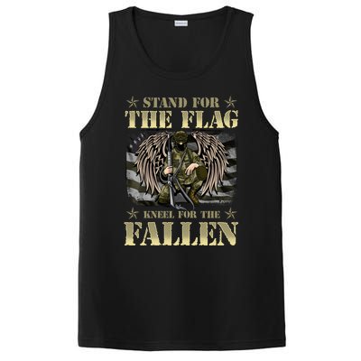 Stand For The Flag Kneel For The Fallen Honor Armed Forces Meaningful Gift PosiCharge Competitor Tank