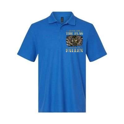 Stand For The Flag Kneel For The Fallen Honor Armed Forces Meaningful Gift Softstyle Adult Sport Polo