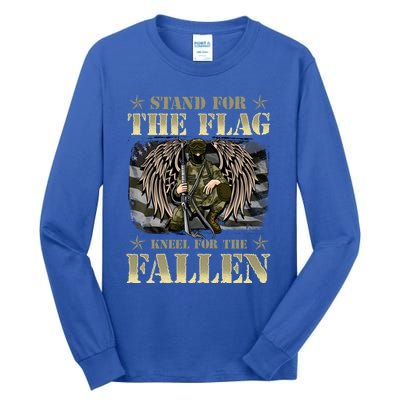 Stand For The Flag Kneel For The Fallen Honor Armed Forces Meaningful Gift Tall Long Sleeve T-Shirt