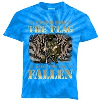 Stand For The Flag Kneel For The Fallen Honor Armed Forces Meaningful Gift Kids Tie-Dye T-Shirt