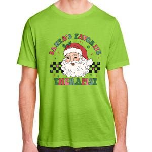 SantaS Favorite Therapist Retro Groovy Santa Face Christmas Funny Gift Adult ChromaSoft Performance T-Shirt