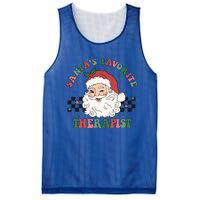 SantaS Favorite Therapist Retro Groovy Santa Face Christmas Funny Gift Mesh Reversible Basketball Jersey Tank