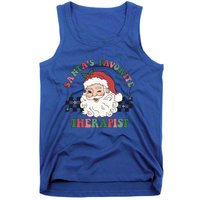 SantaS Favorite Therapist Retro Groovy Santa Face Christmas Funny Gift Tank Top