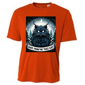 Safe From The Yule Cat Christmas Icelandic Iceland Folklore Gift Cooling Performance Crew T-Shirt