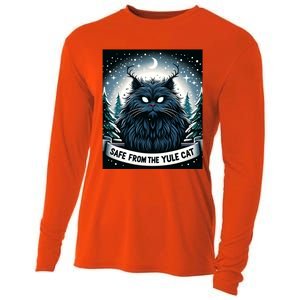 Safe From The Yule Cat Christmas Icelandic Iceland Folklore Gift Cooling Performance Long Sleeve Crew