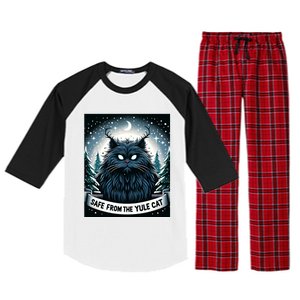 Safe From The Yule Cat Christmas Icelandic Iceland Folklore Gift Raglan Sleeve Pajama Set